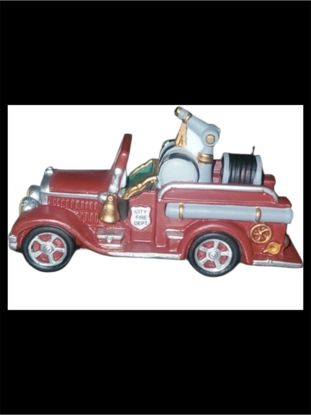 Heritage Village Collection City Fire Dept 56 Fire Truck handpainted porcelin